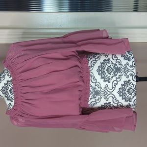 NWOT Pink Puffy Sleeves Blouse Size M
